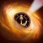 Agujero negro supermasivo con logo Skylab