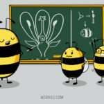 flor, abejas, biología, ciencia, divertido, gracioso, polen, polinizar, estudiantes, sabelotodo