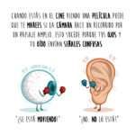 ciencia, curiosidad, divertido, ilustración, dibujo, ojos, oído, señales, cerebro, mareo, cine